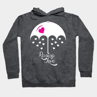 Raining love pink white umbrella Hoodie